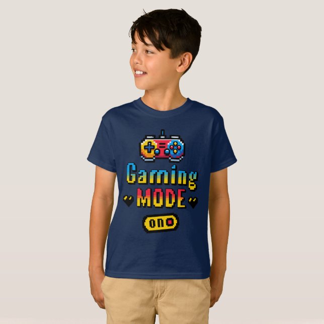 Gaming Mode Pixel Retro T-Shirt (Front Full)
