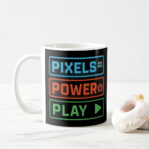 Gaming Mug – Pixels Power Play Neon Coffee Cup
