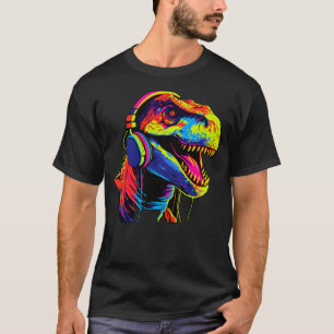 Gaming Music Podcast Headset Headphones Dinosaur T T-Shirt