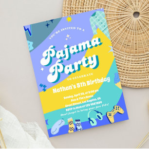 Gaming Pajama Party Boys Sleepover Invitation