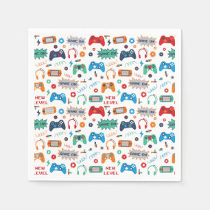 Gaming Paper Napkins, Video Game Party Napkin