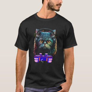 Gaming Persian Cat Player Animal Video Gamer Men K T-Shirt