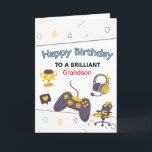 Gaming Personalized Birthday Card For Grandson  <br><div class="desc">Gaming Personalized Birthday Card For Grandson  

Change the text Grandson to anything you like and also change the inside text.

Designed by Cards Inspired.</div>