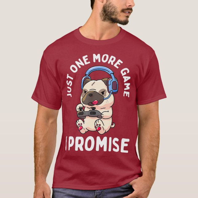 Gaming Pug Gamer Dog Lover Video Game Boys Girls T-Shirt (Front)