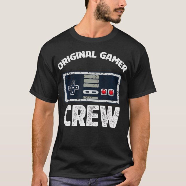 Gaming Retro Original Gamer Crew For Pixel Console T-Shirt (Front)