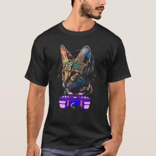 Gaming Savannah Cat Player Animal Video Gamer Men T-Shirt