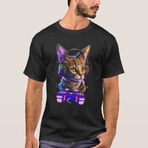 Gaming Singapura Cat Player Animal Video Gamer Men T-Shirt