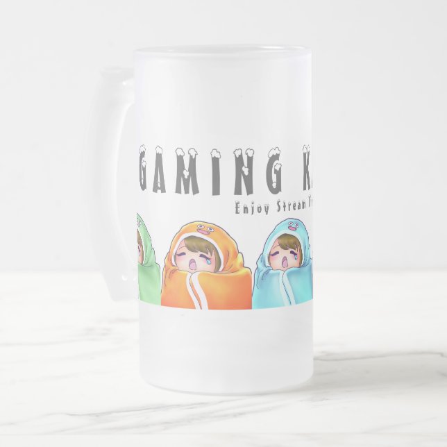 Gaming Slime Frosted Glass Beer Mug (Front Left)