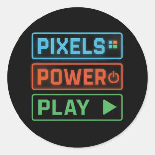 Gaming Stickers – Pixels Power Play Gamer Decals