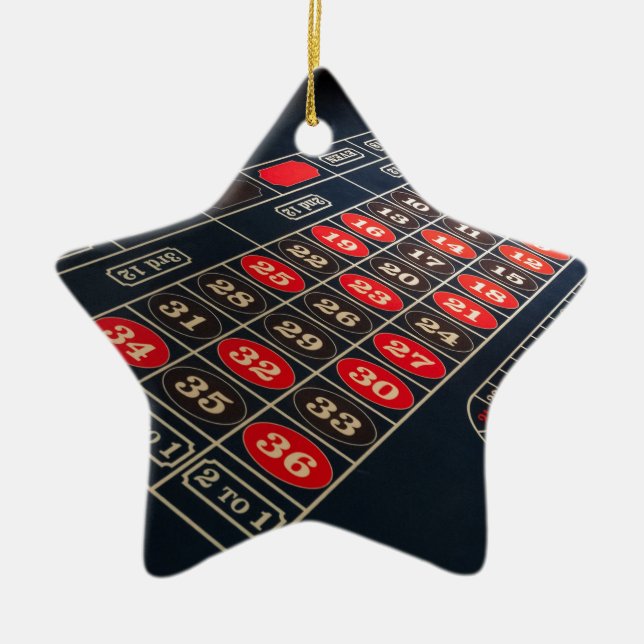 Gaming Table Roulette Las Vegas Ceramic Tree Decoration (Front)