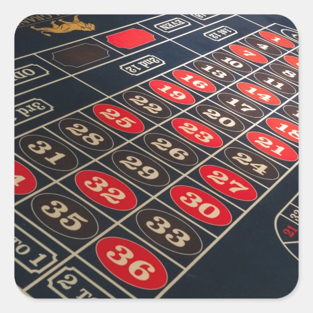 Gaming Table Roulette Las Vegas Square Sticker (Front)