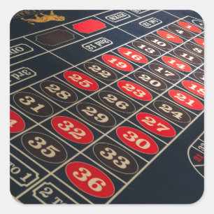 Gaming Table Roulette Las Vegas Square Sticker