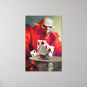 Gaming the Devil Ken Gage Fantasy Canvas Print