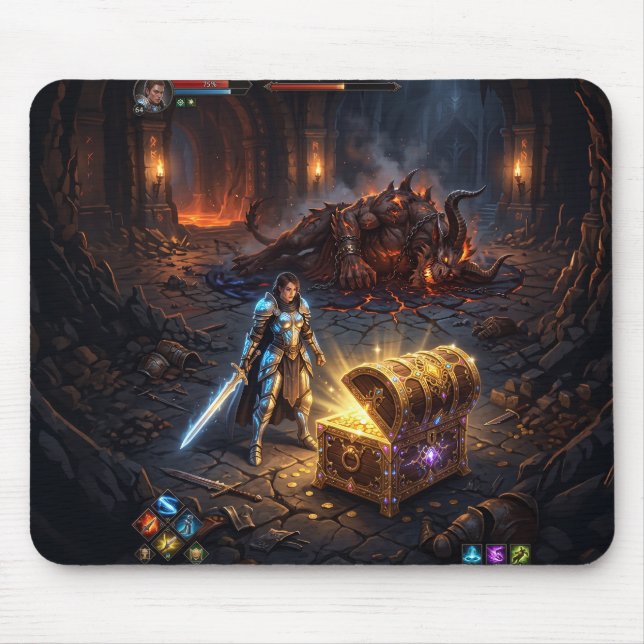 GAMING: Treasure Chest From Boss Fight Mouse Pad (Front)