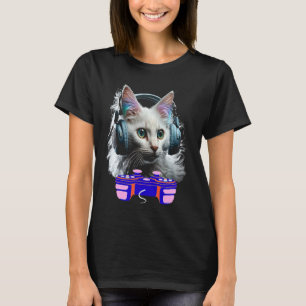 Gaming Turkish Angora Cat Player Animal Video Game T-Shirt