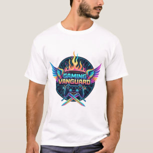 Gaming Vanguard Neon Crest T-Shirt Futuristic Ga