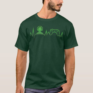 Gaming Video Game Controller Gamer Heartbeat funny T-Shirt