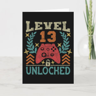 Gaming Vintage 13th Birthday Gift 13 Year Old Boy Card