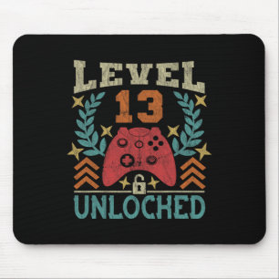 Gaming Vintage 13th Birthday Gift 13 Year Old Boy Mouse Pad