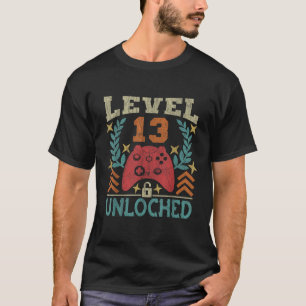 Gaming Vintage 13th Birthday Gift 13 Year Old Boy T-Shirt