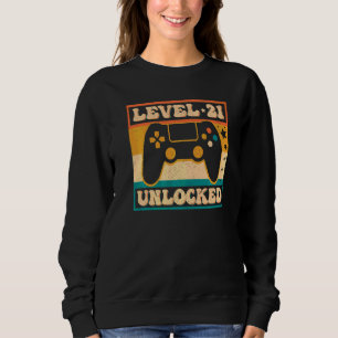 Gaming Vintage 21st Birthday 21 Year Old Boy Girl Sweatshirt