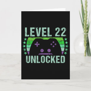 Gaming Vintage 22nd Birthday Gift 22 Year Old Boy Card