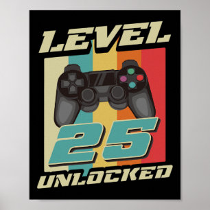 Gaming Vintage 25th Birthday Gift 25 Year Old Boy Poster