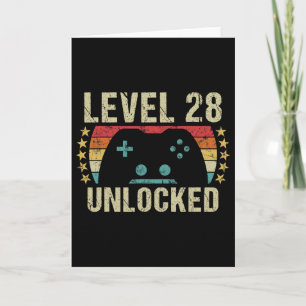 Gaming Vintage 28th Birthday Gift 28 Year Old Boy  Card