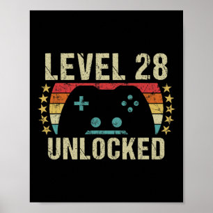 Gaming Vintage 28th Birthday Gift 28 Year Old Boy Poster