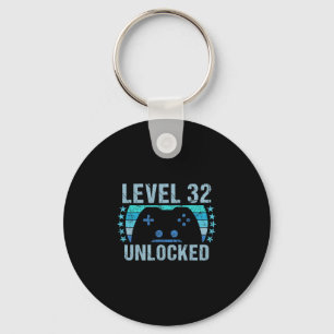 Gaming Vintage 32nd Birthday Gift 32 Year Old Boy Key Ring