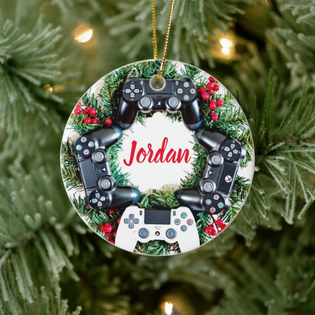 Gaming Wreath CUSTOM Gamer Ceramic Tree Decoration (Tree)