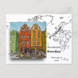 Gamla Stan Island, Stockholm, Sweden Postcard