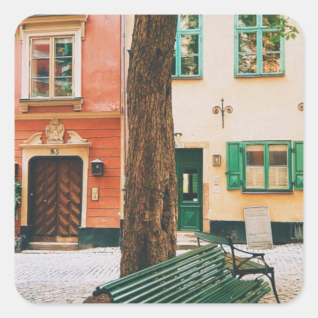 Gamla Stan, Old town of Stockholm Square Sticker (Front)