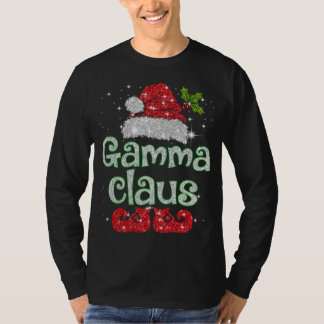 Gamma Claus Santa Funny Christmas Pajama Matching T-Shirt