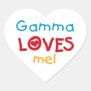 Gamma Loves Me T-shirts and Gifts Heart Sticker