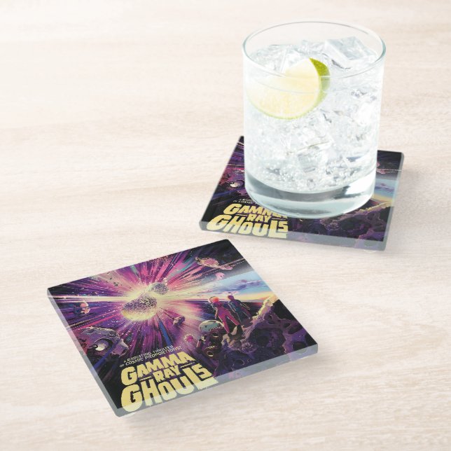 Gamma Ray Burst Pulsars Kilonova Cosmic Collision Glass Coaster (Angled)