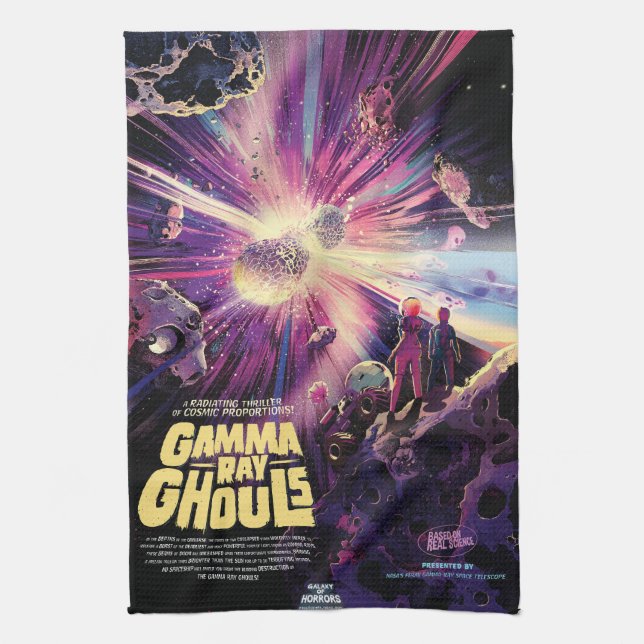 Gamma Ray Burst Pulsars Kilonova Cosmic Collision Tea Towel (Vertical)