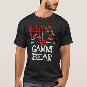 Gammi Bear Christmas Pajama Red Plaid Buffalo Fami T-Shirt