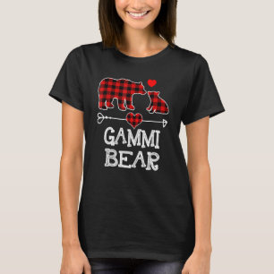 Gammi Bear Christmas Pajama Red Plaid Buffalo Fami T-Shirt