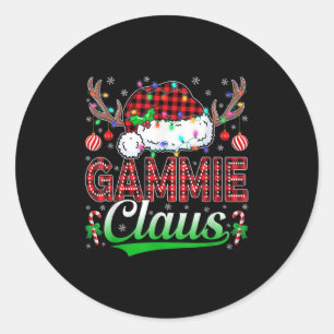 Gammie Claus Christmas Lights Matching Family Xmas Classic Round Sticker