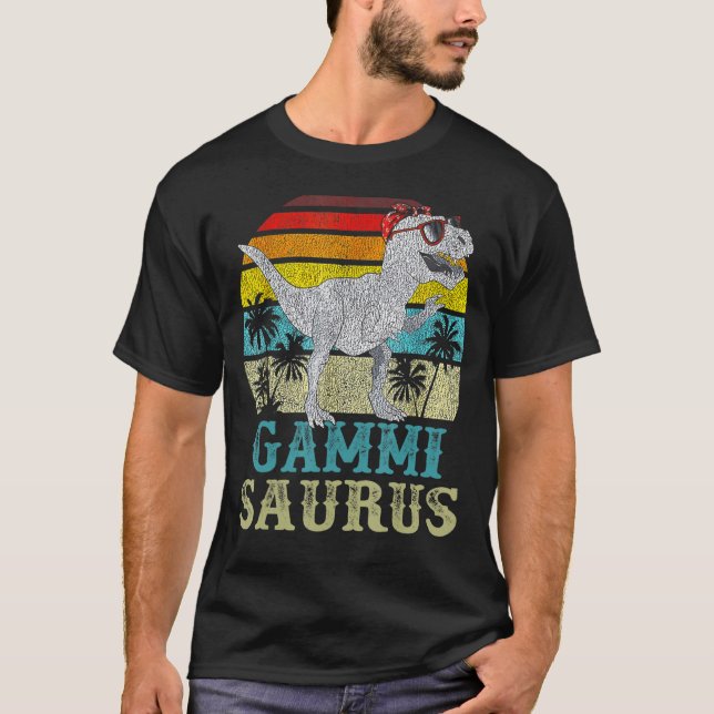 Gammisaurus T Rex Dinosaur Gammi Saurus Family Mat T-Shirt (Front)