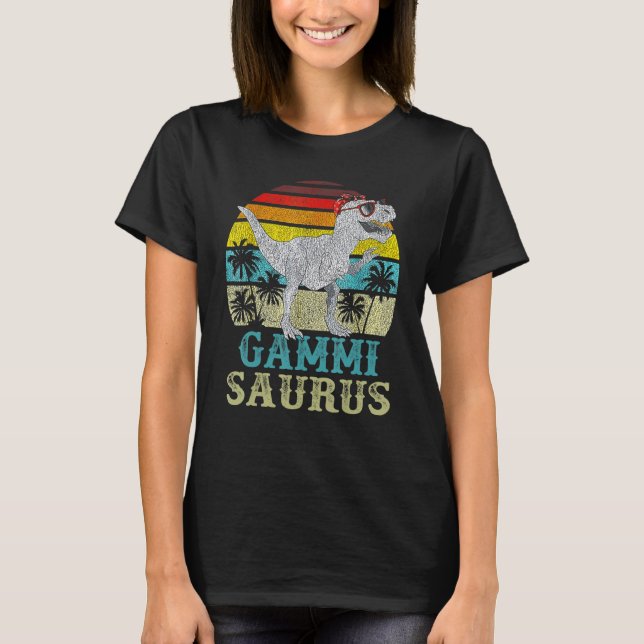 Gammisaurus T Rex Dinosaur Gammi Saurus Family Mat T-Shirt (Front)