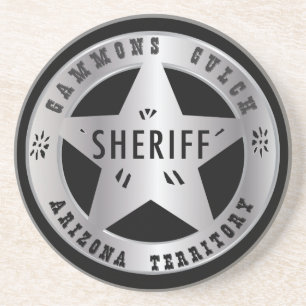 Gammons Gulch Sheriffs Badge Coaster