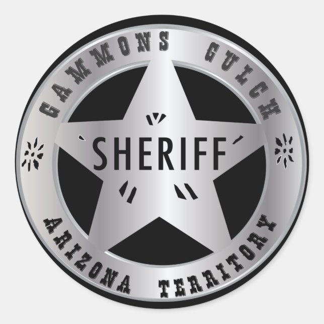 Gammons Gulch Sheriffs Badge Shickers Classic Round Sticker (Front)