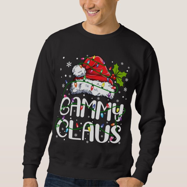 Gammy Claus Christmas Santa Hat Matching Family Xm Sweatshirt (Front)