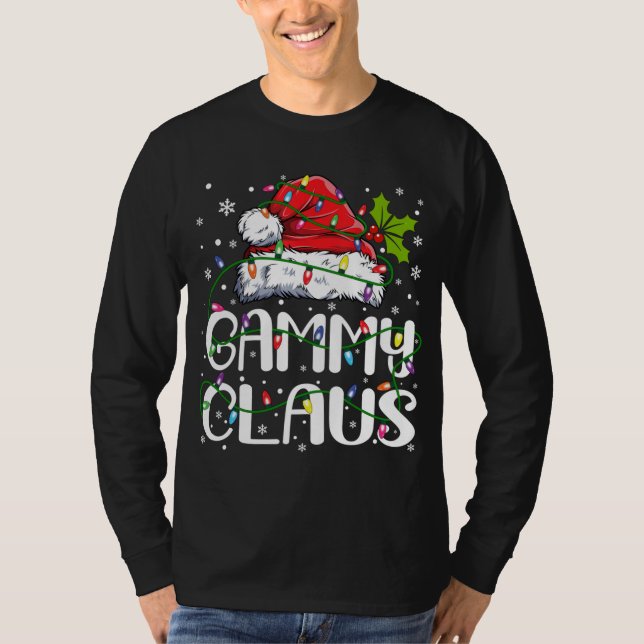 Gammy Claus Christmas Santa Hat Matching Family Xm T-Shirt (Front)