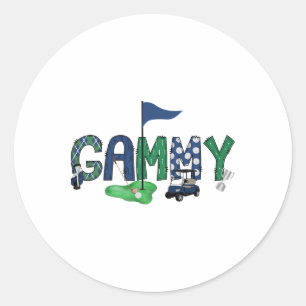 Gammy Of The Birthday Boy Hole In One Golf Sport M Classic Round Sticker