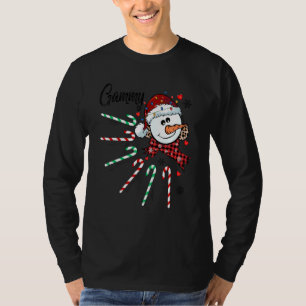 Gammy Snowman Candy Cane Christmas Xmas Funny T-Shirt