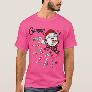 Gammy Snowman Candy Cane Christmas Xmas Funny T-Shirt