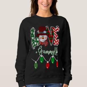 Gammy Snowman Love Gammy Life Christmas Red Plaid Sweatshirt